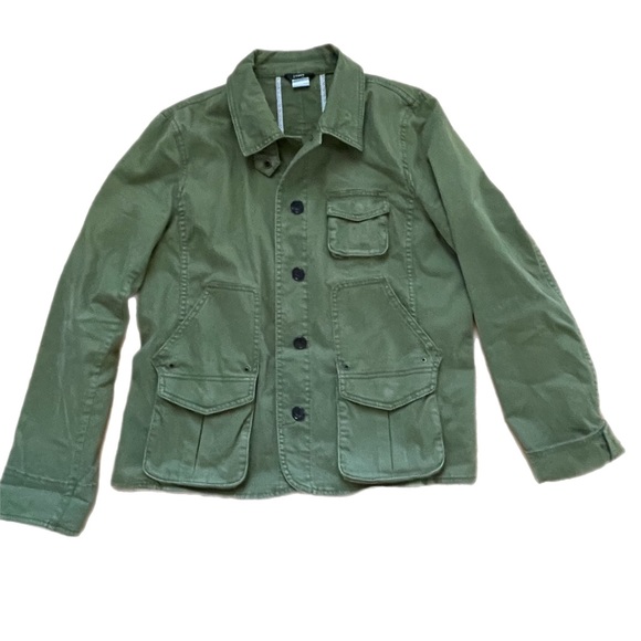 J Crew Utility jacket women’s size large in green with many patch pockets. - Picture 1 of 4